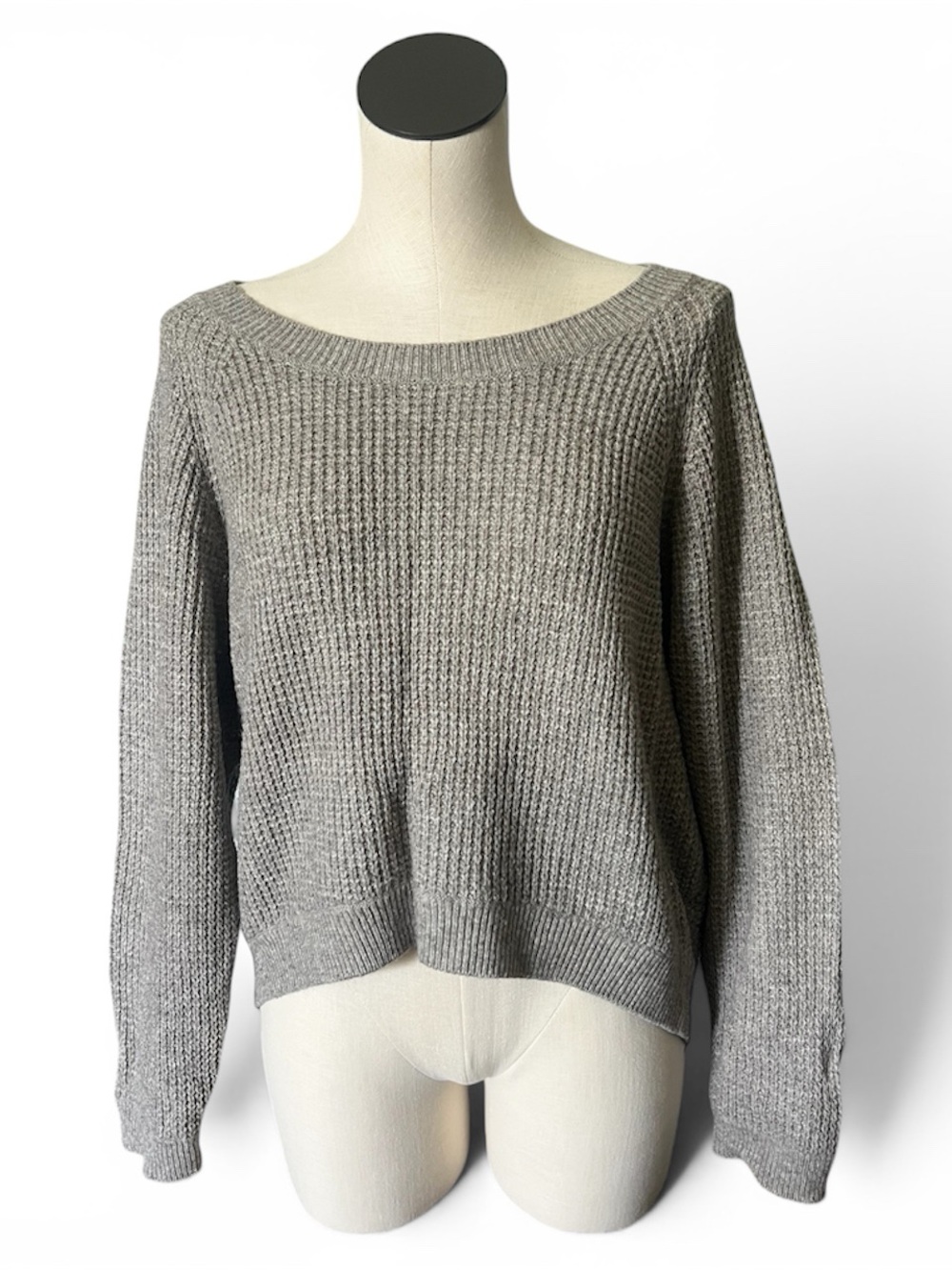VINCE Womens Size Small hi low semi crop Sweater Gray Wool Yak Wool Blend